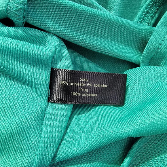 The Limited Jade Green Faux Wrap Halter Dress Button Back Neck Lined  Size M - Picture 11 of 13